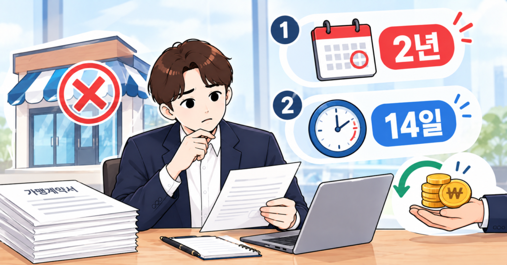 가맹금 반환, 계약 해지와 환불 기한 안내