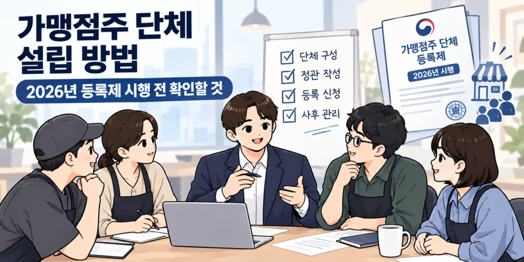 가맹점주 단체 설립 방법, 2026년 등록제 시행 전 확인할 것